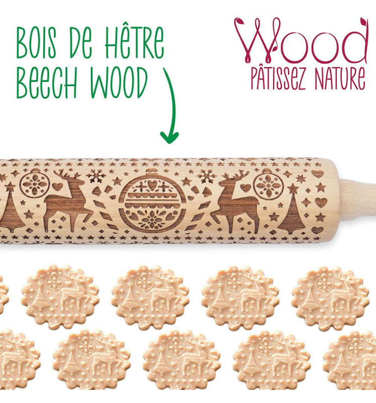 Rouleau empreintes bois Xmas
