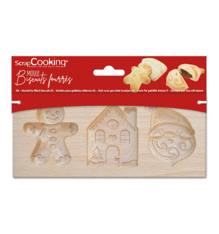 Moule bois biscuits fourrés Noël