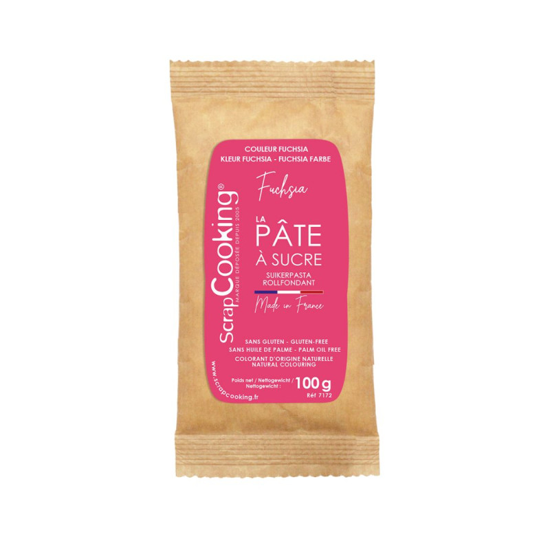 Pâte à sucre rose fuchsia 100g