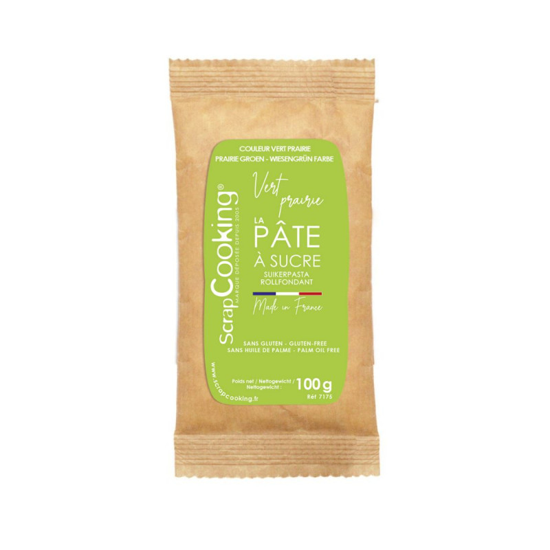 Pâte à sucre vert prairie 100g