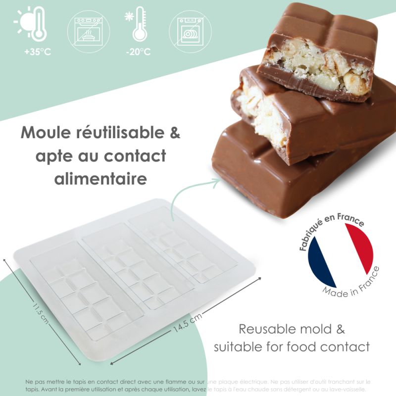 Moule barres chocolatées "Crunchy"