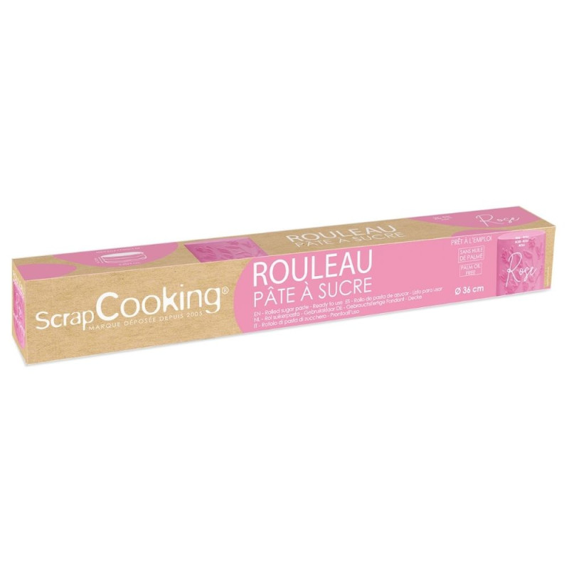 Pâte à sucre rouleau rose 36 cm