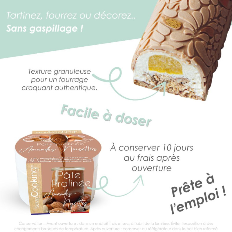 Pâte de praliné amandes-noisettes 200g