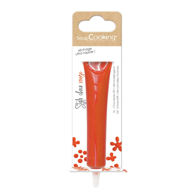 Stylo alimentaire goût choco - rouge brique