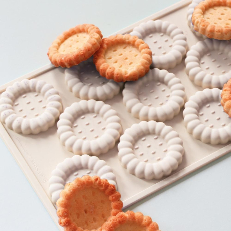Moule silicone antiadhérent tartelettes et biscuits