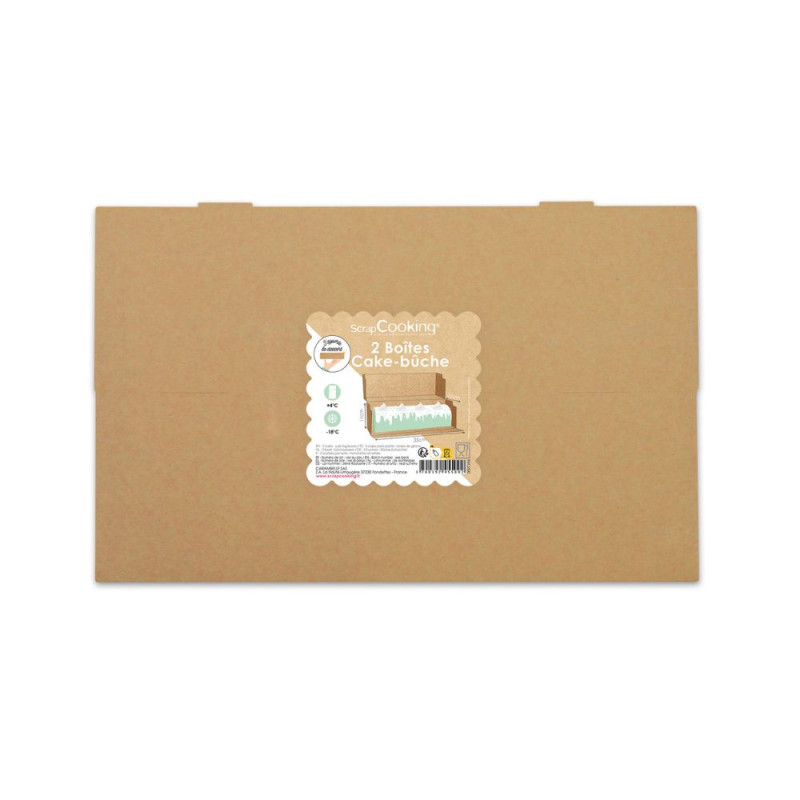 2 boites de transport à cakes/bûches 35x11x11 cm