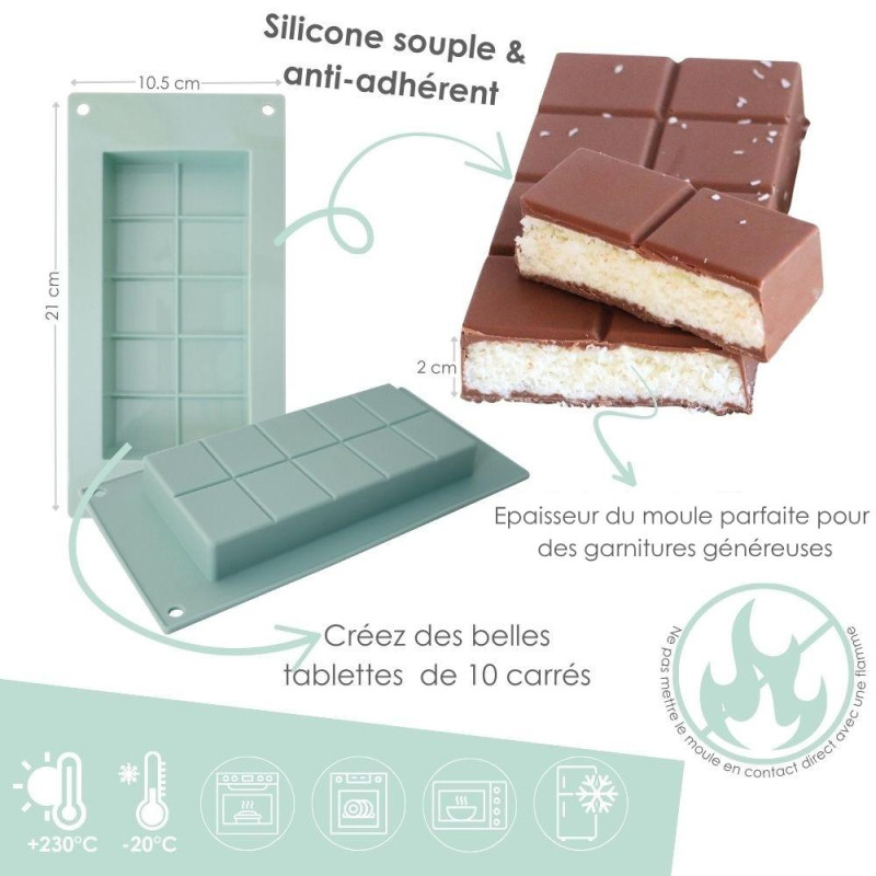 Moule en silicone pour tablette en chocolat