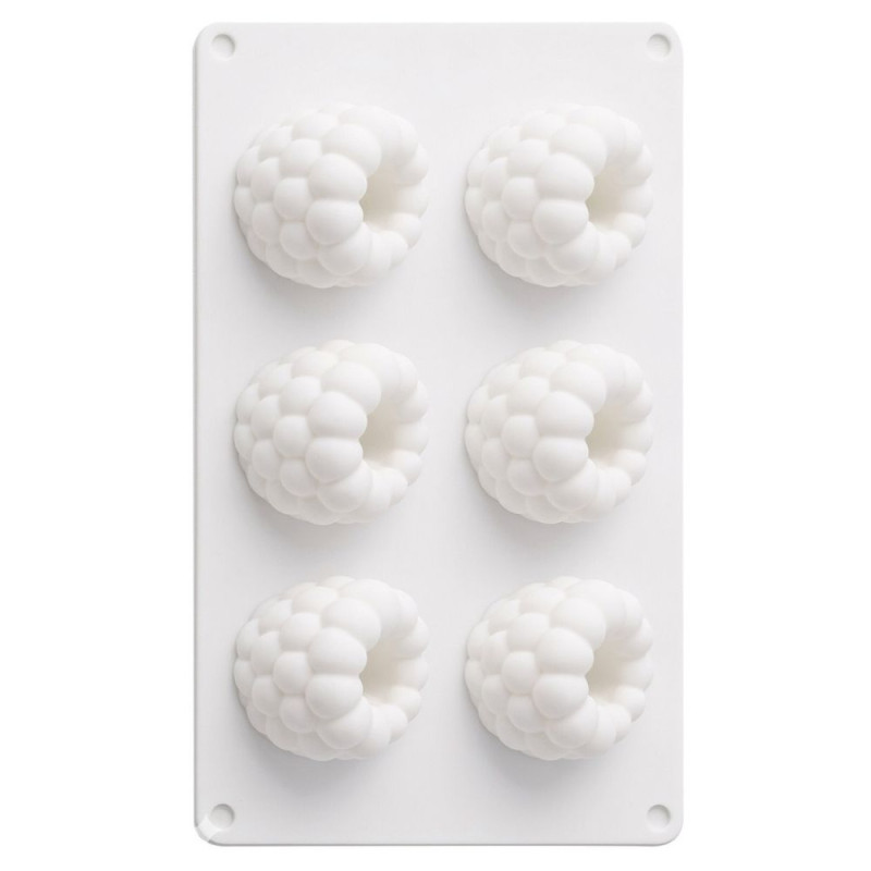 Moule silicone trompe-l’œil framboise - 6 empreintes