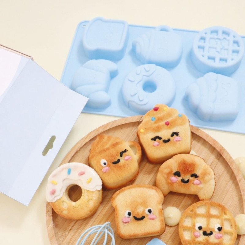 Moule silicone gâteaux Kawaii - 6 formes