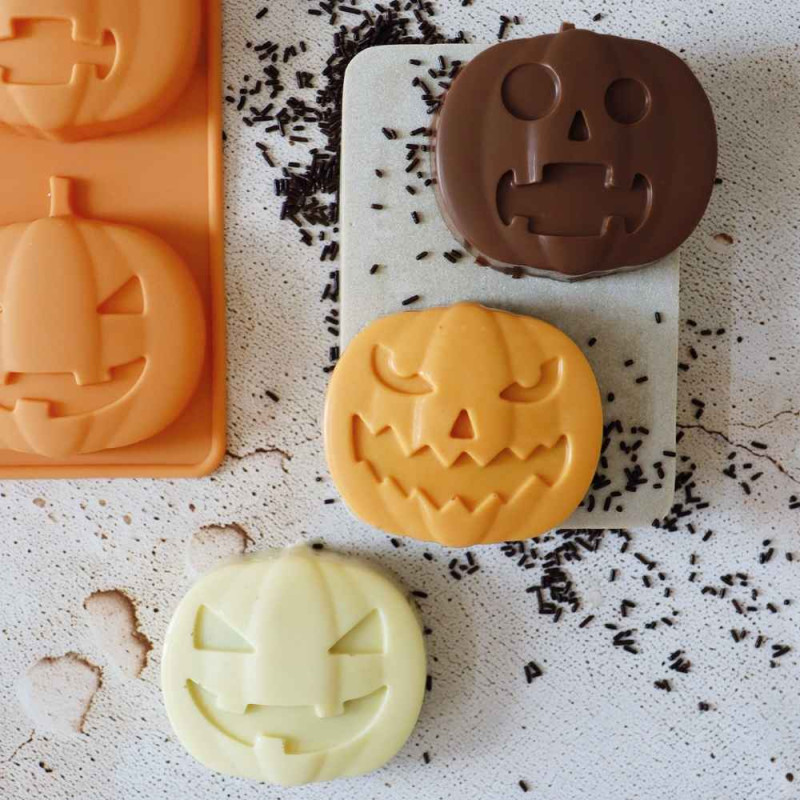 Moule silicone citrouilles x6 empreintes