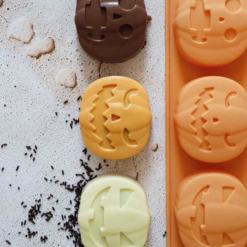 Moule silicone citrouilles x6 empreintes