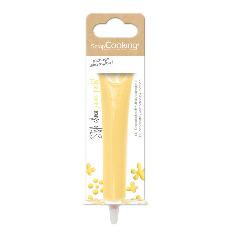 Stylo alimentaire goût choco - jaune pastel