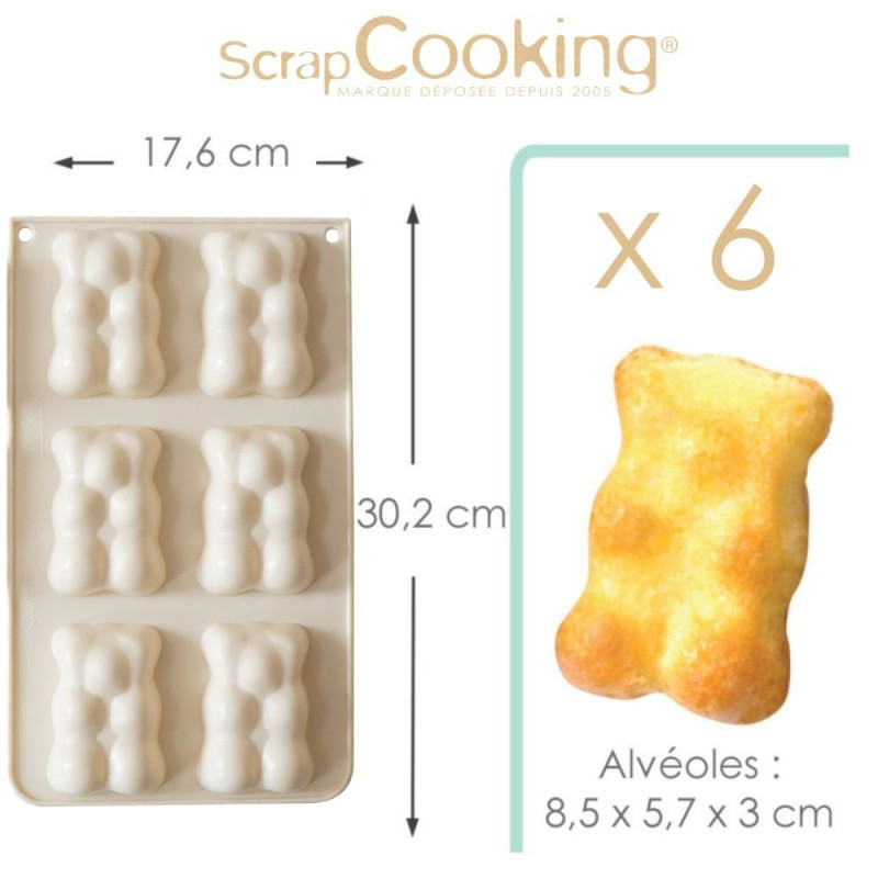 Moule en silicone gâteau oursons - 6 empreintes