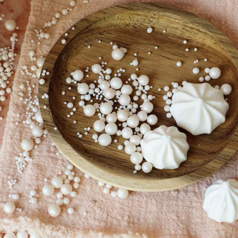 Perles en sucre blanches nacrées 60g