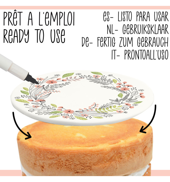 Rouleau pâte à sucre à personnaliser Flower réf.7299