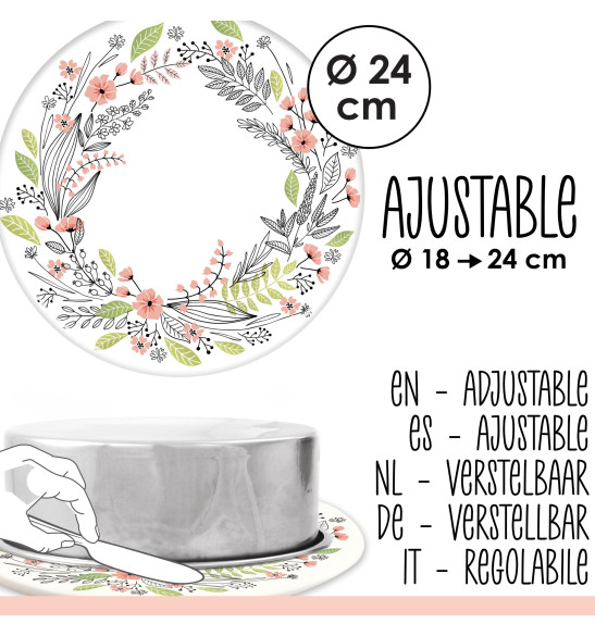 Rouleau pâte à sucre à personnaliser Flower réf.7299