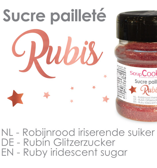 Pot de sucre pailleté rubis réf.4548