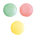 3 colorants en poudre rose poudré, vert d'eau, jaune pastel