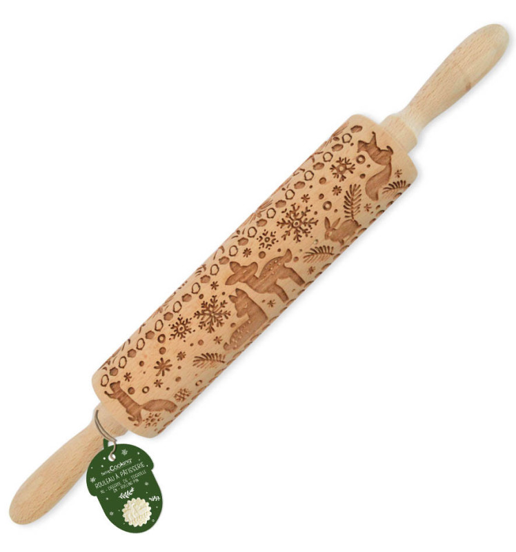 Wooden “Woodland” print roller