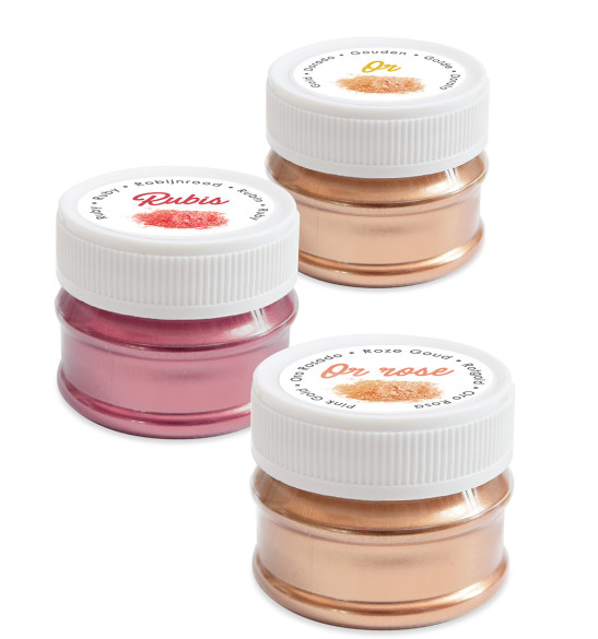 Colorants alimentaires de surface doré, argenté, cuivré | ScrapCooking