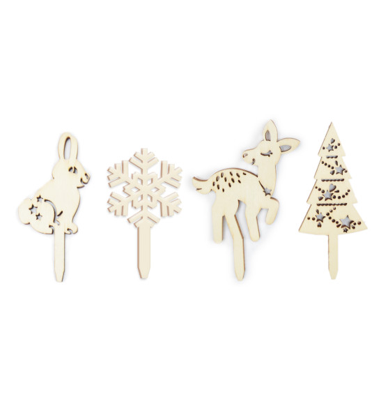 4 accessoires déco bois Forêt enchantée 4 accessoires déco bois Forêt enchantée