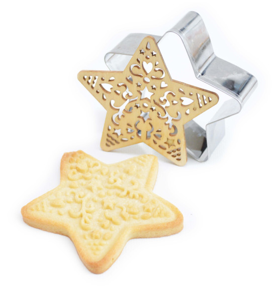 Cookie cutter + wood embosser Star