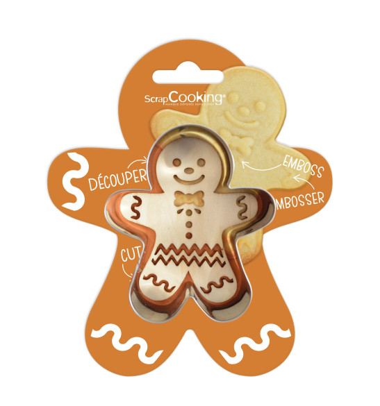 Cookie cutter + wood embosser Gingerbread man - ScrapCooking®