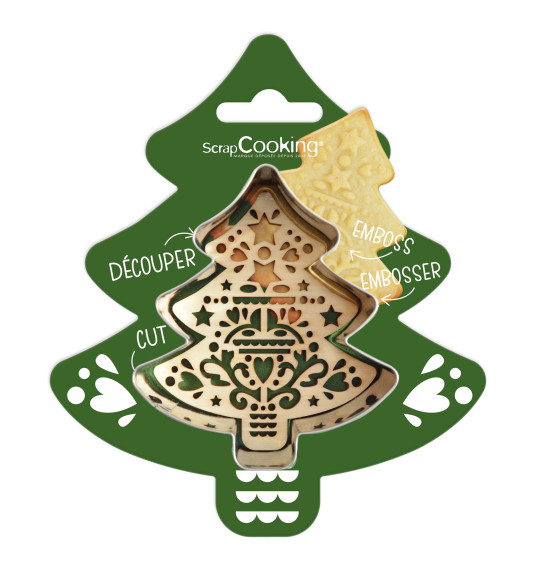 Cookie cutter + wood embosser Fir tree - ScrapCooking®