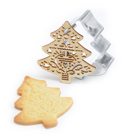 Cookie cutter + wood embosser Fir tree