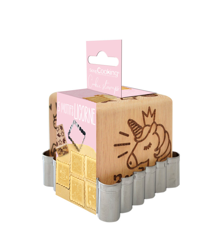 Unicorn wood cookie stamp + cookie cutter