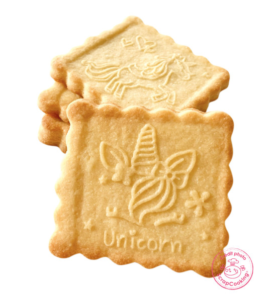 Unicorn wood cookie stamp + cookie cutter