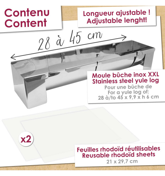 XXL stainless steel yule log