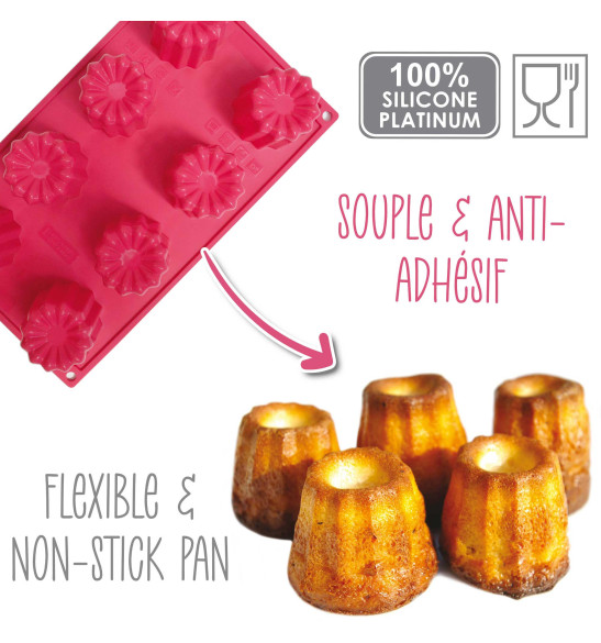 ScrapCooking® silicone mould with 8 cannelé cavities