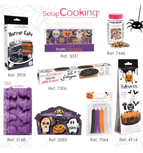 ScrapCooking® silicone mould with 8 Halloween-themed cavities