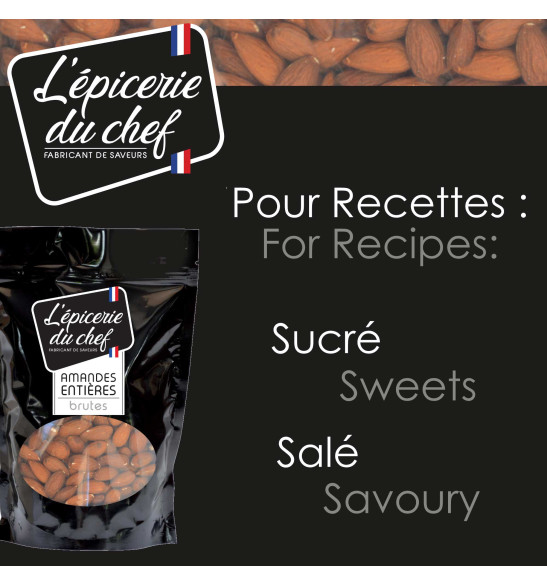 Amandes entières brutes 500g