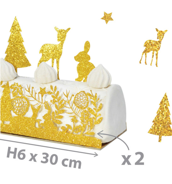 Cake scenery wrapper + cake toppers Woodland