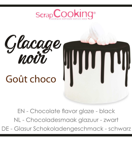 Chocolate flavour glaze - black 130g