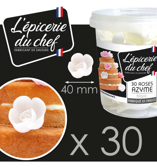 EDC8697 30 roses blanches azyme