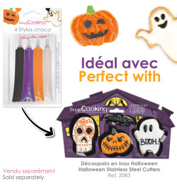 4 stylos goût choco Halloween réf.7064