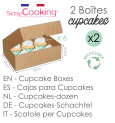 2 Cupcake boxes x6 -17x25x8,5cm