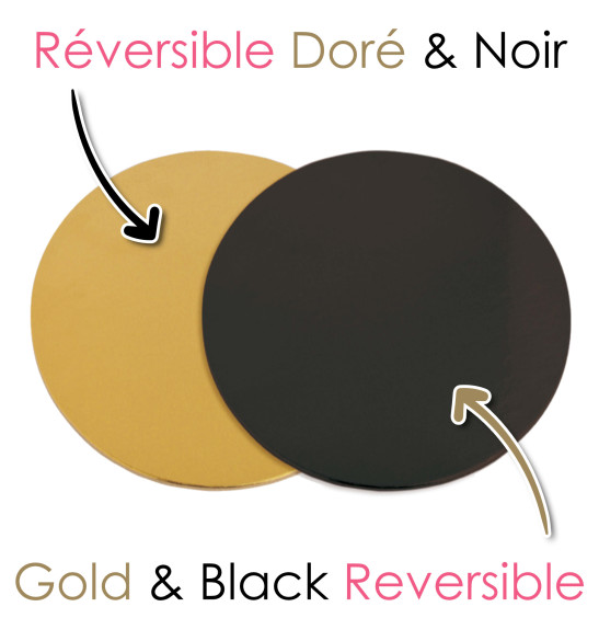 6 Thin gold/black cake boards Ø24cm