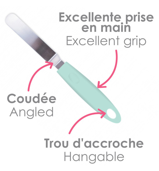 Mini spatule coudée en inox réf.5178