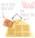 Flower wood cookie stamp + cookie cutter