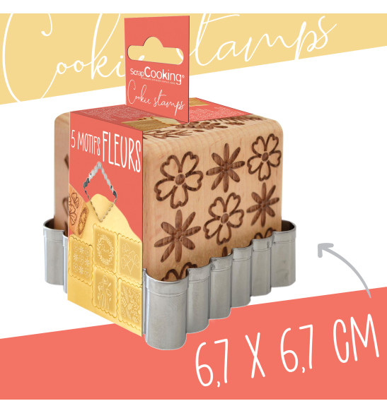 Tampon à biscuits bois Christmas + découpoir réf.5122