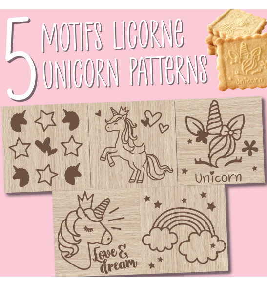 Unicorn wood cookie stamp + cookie cutter