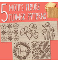 Flower wood cookie stamp + cookie cutter