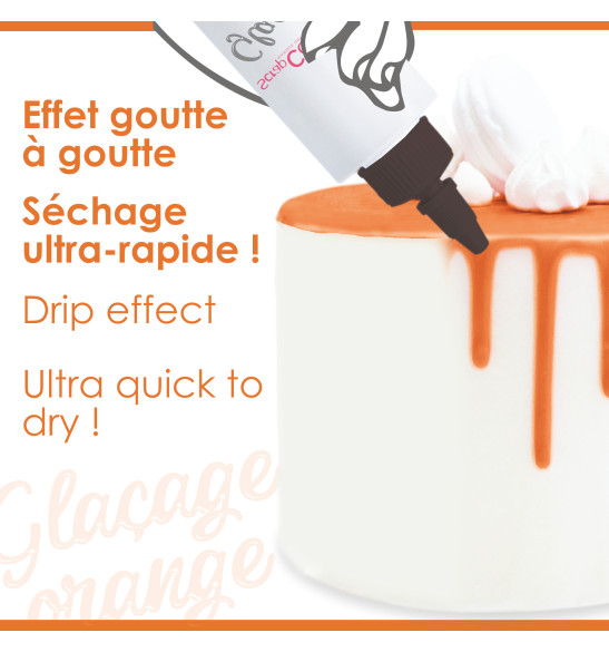 Chocolate flavour glaze orange - Drip cake