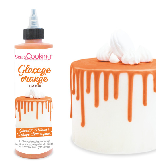 Chocolate flavour glaze orange - Drip cake