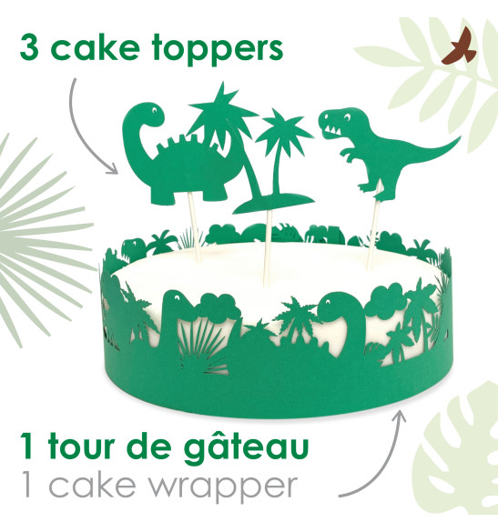 Cake scenery wrapper + cake toppers Dino