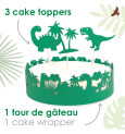 Cake scenery wrapper + cake toppers Dino